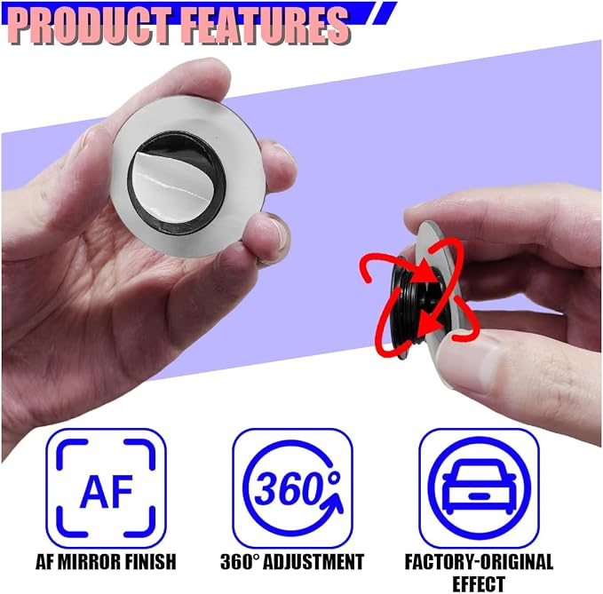 2PCS Circular Car Blind Spot Mirrors, HD Glass Wide Angle Side Mirrors for Enhanced Safety, Adjustable Frameless Rear View Mirror, Universal Car Exterior Accessories(Round)