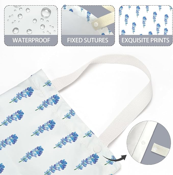 Car Trash Bag Car Garbage Bag Hanging Cars Trash Can Spring Decor Waterproof Cars Back Seat Organizer for Vehicle Travelling Swimming Camping Blue Flower Decor
