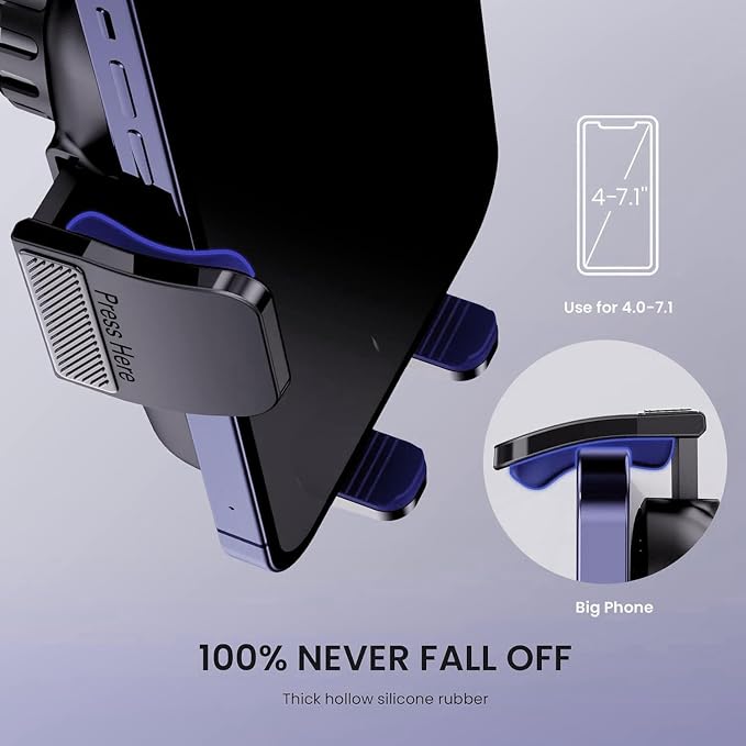 Military-Grade Car Phone Holder - [Ultra Strong Suction] 3-in-1 Phone Mount for Dashboard, Windshield & Air Vent, Super Stable Universal Car Accessories for iPhone & All Smartphones