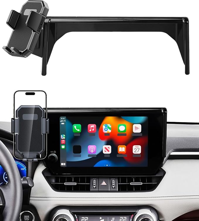 PZK Car Phone Holder for Toyota RAV4 2019-2025 Accessories 7/8-Inch Screen | Hybrid LE/XLE/Premium Auto Lock Cell Phone Mount 360° Rotation Phone Cradles Not Affect Air Vent (Not Fit 9/10.5 inch)