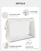2 Pack Clear Makeup Bag Set Travel Cosmetic Case TSA Approved Toiletry Bag with Zipper Small Make Up Bags for Women Cute Waterproof Carry-on Travel Organizer Car Organizer Bag