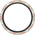 Retro Pigeon Flower Elastic Steering Wheel Cover Non-Slip Breathable Steering Wheel Protector Fit Auto, SUVs, Truck