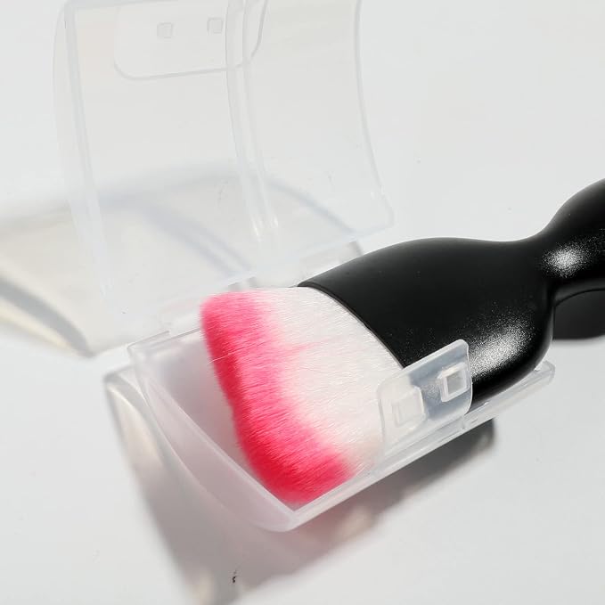 Car Interior Detailing Brush,Soft Bristle Cleaning Brush Car Detailing Brush Dusting Brush,Car Interior Cleaning Tool,Auto Detail Brush Car Dash Duster Brush (Black&Rose with Cap)