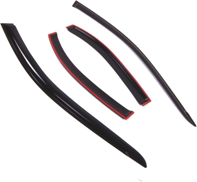 Outside Mount Window Vent Visors Rain Guards Compatible with Mazda Mazda6 Sedan 2002-2007 | Side Window Wind Deflectors Rain Shields | Smoke Tinted, 4 Pcs Set, DGWV-306RM