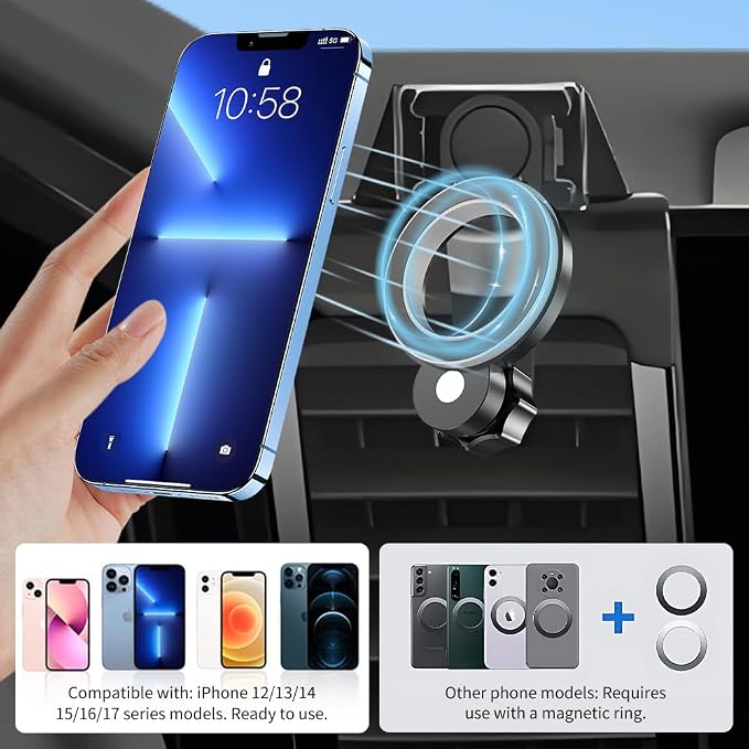 Car Magnetic Phone Mount for Chevrolet Chevy Silverado 1500 2022 2023 2024 2025 2026 and 2500HD 3500HD 2024-2026 [NOT Fit Work Truck.Custom] Auto Accessories Best Cellphone Holder Screen Stand