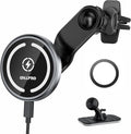 for MagSafe Car Mount Charger iPhone Wireless Car Charger, Stick on Dashboard Magnetic Phone Holder Mount for iPhone 17 Pro Max 16 15 14 Series, 15W Fast Charging, Aluminum Shell