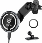 for MagSafe Car Mount Charger iPhone Wireless Car Charger, Stick on Dashboard Magnetic Phone Holder Mount for iPhone 17 Pro Max 16 15 14 Series, 15W Fast Charging, Aluminum Shell