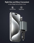 Retractable Car Charger Adapter for iPhone 17,4 in 1 Fast Charging Car Phone Charger,69W USB C Car Truck Accessories,Road Trip Essentials Gift for Men Women for iPhone 17/16/15/14/13/12,Galaxy S25