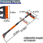 31.5" Detachable Snow Brush and Ice Scraper for Car Windshield, 2-in-1 Winter Snow Removal Tool with Extendable, 360° Rotating Soft Bristle Brush Head and Foam Grip for Most Vehicles (Orange)