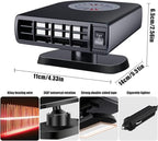 Portable Car Heater Fan, Car Defroster Defogger Heater, 12V 150W 2 in 1 Heating and Cooling Car Heater Defroster Anti-Fog, 360 °Rotatable Windshield Demister Defroster Plug in Cigarette Lighter