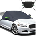 Car Windshield Cover for Ice and Snow - Universal Fit for Cars, SUVs, Trucks, Heavy Duty Oxford Fabric Frost Protector for Ice and Snow,Triple-Window Cover (Oxford Cloth -Green Reflective Strips)