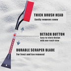 Snow Brush and Ice Scrapers for Car Windshield, Car Scraper Snow Clearing Brush, 2-in-1 Detachable Snow Removal Tool with Ergonomic Foam Grip Winter Accessories for Cars, Trucks, SUVs