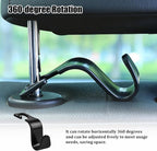 Car Seat Headrest Hook, 4PCS Vehicle Seat Back Hanger Storage Organizer for Handbag Purse Coat, Auto Interior Headrest Hook, Universal for SUV Automobile Truck (Black)