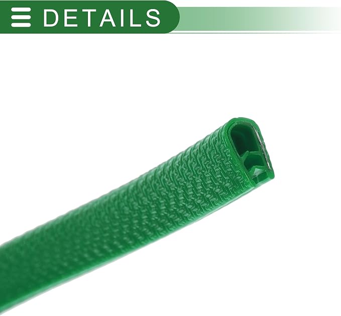 Universal Car Door Edge Protective Sealing Strip U-Type Door Scratch Protection Guard, 49.21ft 15m, Anti-scratch Collision, PVC Iron, Green