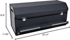 Car Organizer Trunk, Durable Collapsible Leather Trunk Organizer with Lid and Sturdy Handle, Auto Cargo Storage Compartments, SUV/Car Accessories for Men/Women (11.4 x 27 x 12.2, Black)