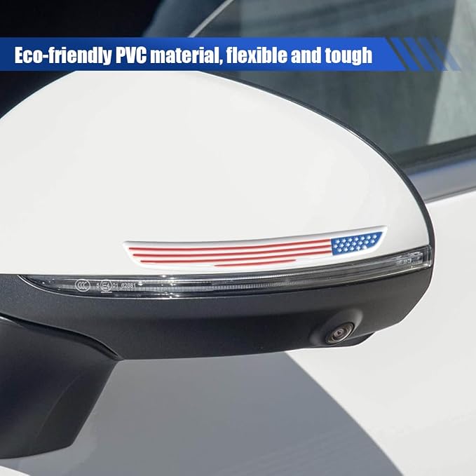 Craedli 6PCS Universal Car Door Edge Guards, Anti-Scratch Auto Bumper Body Protector Trim Guard Car Door Anti-Collision Strips, Self-Adhesive Auto Side Rearview Mirror Protector Sticker(Flag)