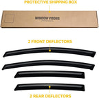 Rain Guards for 2009-2019 Ford Fiesta Sedan & Hatchback, Out-Channel Window Visor Shields Vent Deflector Shade Wind Dark Smoke 2010 2011 2012 2013 2014 2015 2016 2017 2018 2019, Outside-Mount, 4PCS