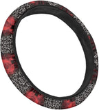 Retro Leopard Print Rose Sunflower Cow Pattern Wear-Resistant Steering Wheel Cover Fit for 15 inches Car Wheel Protector Automotive Accessories Universal Fit Car Van SUV Truck