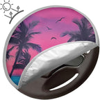 Car Steering Wheel Cover Sun Shade Aluminum Foil Auto Interior Protector Block UV Rays Cool in Summer, Vehicle Accessories Universal for Women Men, Palm Tree