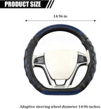 D-Shaped Car Steering Wheel Cover, 14.5-15" Anti-Slip Steering Wheel Protector with 3D Honeycomb Massage Grip, Comfortable Sporty Auto Interior Decor Accessories, Universal Fit (Black/Blue)