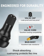 5 Pcs TR412 Rubber Snap-in Tire Valve Stems - Fits Standard 0.453" Rim Hole for Car, Truck, SUV, Trailer Tires