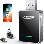 2-in-1 Wireless CarPlay & Android Auto Adapter, One-Click User Switching, Converts Wired to Wireless, Fit with iOS 10+ and Android 11+, Plug & Play, Supporting USB A & Type-C, Phantom Silver