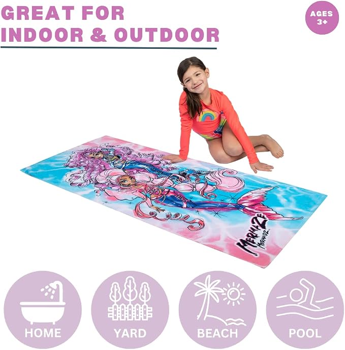 Mermaze Super Soft Cotton Bath/Pool/Beach Towel, 58 in x 28 in, (Official Mermaze Product) by