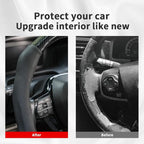 Car Steering Wheel Cover Napa Leather Non Slip Vehicle Steering Wheel Cover Protector, Quick Install Comfy Automotive Interior Decor, Universal fit 14½ to 15 inches Car Pickup SUV 14.5 to 15 inches