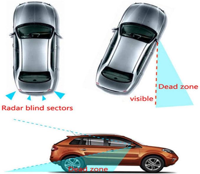 x Blind Spot Mirror, 1.5'' Black Round HD Glass Convex Rear View Mirror, 360° Rotate Wide Angle, Universal for Car SUVs Truck Motorcycle(2 Pcs)