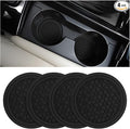 Mandark 4PCS Car Cup Holder Coasters, 2.75 Inch Non-Slip Insert Water Bottle Holder Pads, Dustproof Automotive Interior Accessories Mat, Universal for Vehicles, Trucks, RVs and More（Black/Black）