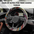 Boho Steering Wheel Cover, Steering Wheel Cover Women, 15 inch Hippie Style Protector Covers, Universal Ethnic Flax Cloth Car Accessories Universal for SUV Van Truck (Hippie-D)