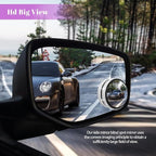 2PCS Blind Spot Mirrors, Convex Car Mirror, 2" Round HD Glass Convex Rear View Mirrors with Frame, 360 Degree Wide Angle Side Rear View Accessories for Most Sedans SUVs Trucks (White)