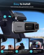 4K Dash Cam Front and Rear, 170° Ultra Wide 4K+2K Dashcam with ADAS, Night Vision, 24/7 Parking Mode, IMX415 STARVIS Sensor, WDR, 5.8GHz WiFi, Built-in GPS, Loop Recording (No SD Card)