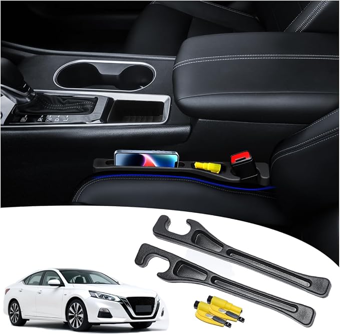 【Compatible with Nissan Altima】 Seat Gap Filler,No Drop Seat Guard Compatible with Nissan Altima,Drop Seat Guards for Cars(2Pcs),Emergency Keychain Car Escape Tool(2Pcs)