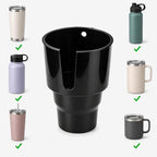 Car Cup Holder Expander for Large Bottles, Fits 32 oz to 40 oz Water Bottles and Handle Mugs, Secure Base for Most Vehicle Cup Holders, Durable ABS, Easy to Install, Durable ABS (Black)
