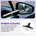 Purple Windshield Cleaner Tool, Car Interior Cleaning Kit with Extendable Handle and 3 Reusable Microfiber Pads, Auto Glass Wiper and Detailing Brush Kit for Car & Home Window