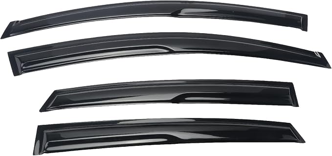 Tape-On Window Visors Deflectors Rain Guards 4 Piece Set ‎Compatible with 2008-2012 Honda Accord 4Door Sedan