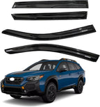 Tape-on Rain Guards for Subaru Outback 2020-2025 | Shatterproof, Easy Install, Extra Durable, Fits Great, High Quality, Black Auto Accessories, Side Window Deflector & Visors