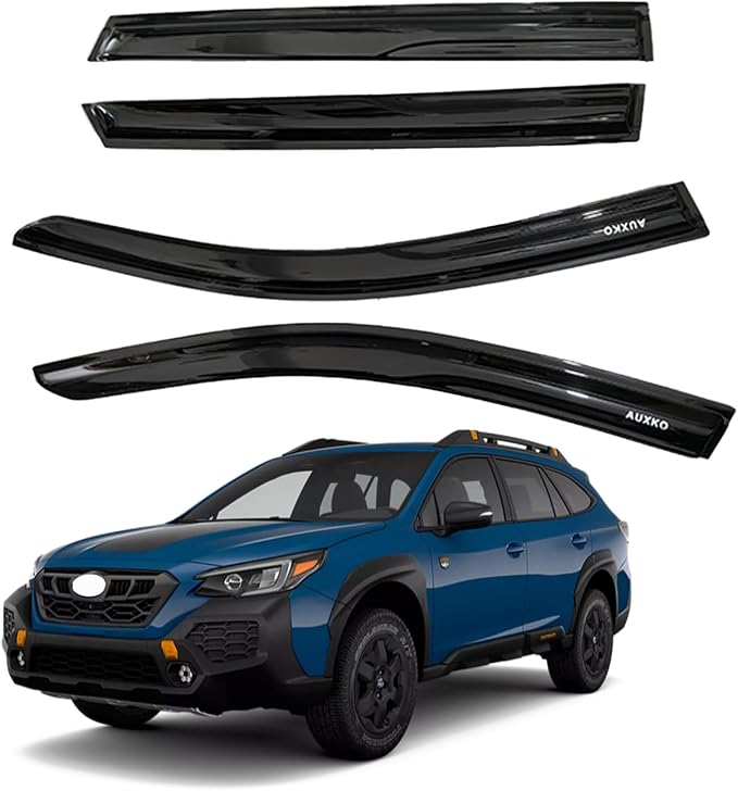 Tape-on Rain Guards for Subaru Outback 2020-2025 | Shatterproof, Easy Install, Extra Durable, Fits Great, High Quality, Black Auto Accessories, Side Window Deflector & Visors