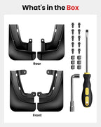 2026 Tesla Model X Accessories - Mud Flaps [Protect Paint, No Drilling Required] All-Weather Splash Guard Body Kits for Model X 2022-2026, Black (Set of 4)