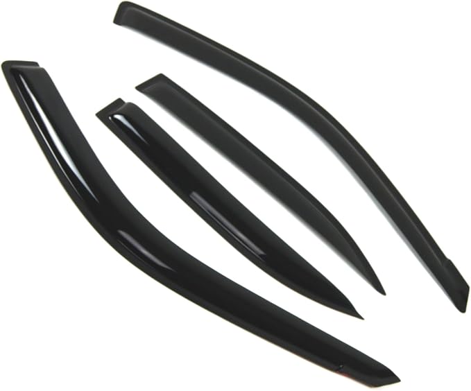 WD2-248 Dark Smoke 4 Pcs Set Window Visor (Outside Mount) Deflector Rain Guard Compatible with 2000-2005 Hyundai Accent Sedan