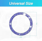 Bling Car Engine Start Ring Decals, 2PCS Crystal Rhinestone Vehicle Push Start Button Cover Sticker, Key Ignition Knob Ring, Sparkling Automotive Interior Accessories (Double Royal Blue)