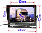 HD 1080P Vehicle Backup Camera with DVR Monitor System,2 x 8 LED IR Night Vision Reverse Rear View Camera + 9" IPS AHD 2CH Split Screen with SD Record 12V~24V for RV Truck Trailer Bus 5th Camper