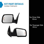 Power Heated Side Mirror Set Left & Right Manual Folding with Turn Signal Compatible with 2007-2013 Toyota Tundra TO1320252 TO1321252