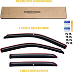 in-Channel Rain Guards for 2009-2018 Dodge Ram 1500 Crew Cab, 2010-2025 Ram 2500 3500 Crew & Mega Cab, 2019-2024 Ram 1500 Classic Crew Cab, Window Visor Shields Vent Deflector Shade Wind Dark Smoke