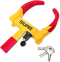 Universal Wheel Lock Heavy Duty Security Trailer Wheel Lock Anti Theft Wheel Locks for Cars SUV Camper Motorcycle Trailer Great Deterrent Bright Color with 3 Keys (Red-Yellow)