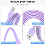 3Pack Car Carplay Cable for iPhone 16 15 Pro Max 15 Plus Car Charger, USB to USB C Cable 6FT for Car Charger Adapter, Carplay USB C Cord Accessories Charging for iPad 10th Gen/iPad Pro Air 5th-Purple