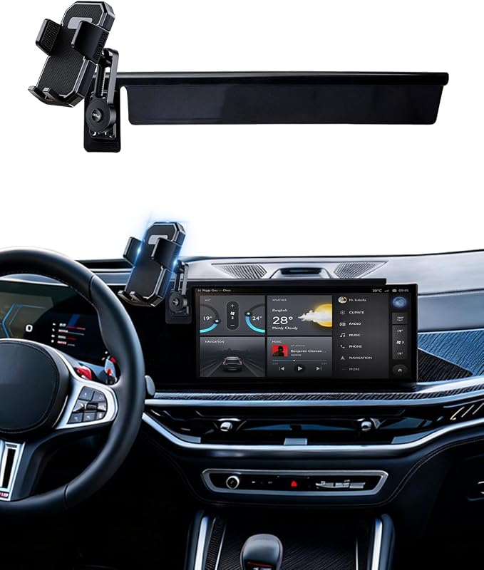 PZK Car Phone Mount for BMW X5 2024-2026 X6/ BMW X7 2023-2026 Accessories | Custom 14.9-inch Screen Auto Lock Car Phone Holder 360° Rotating Extension Rod Hands-Free Not Affect Air Vent Cradles