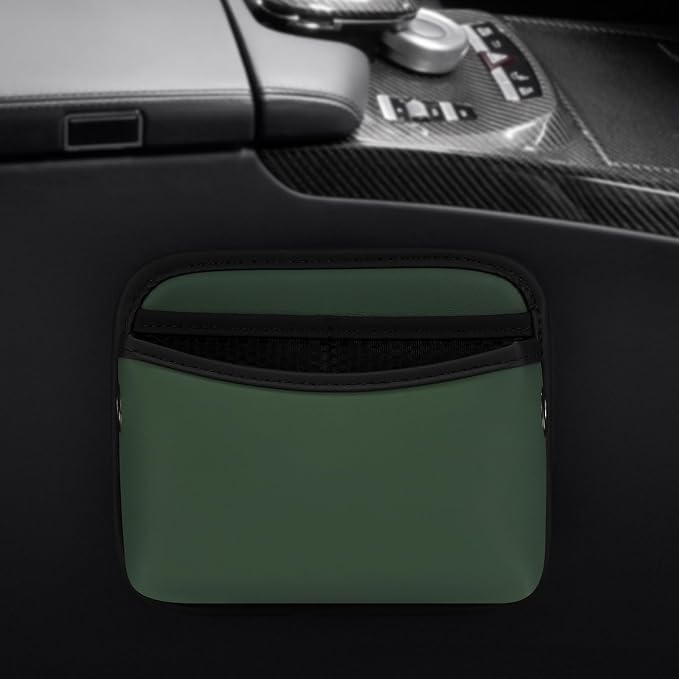 Universal Car Pocket Organizer - PU Leather Pouch for Seat, Door, Window, Console - Holder for Cards, Trash, Cell Phone, Sunglasses