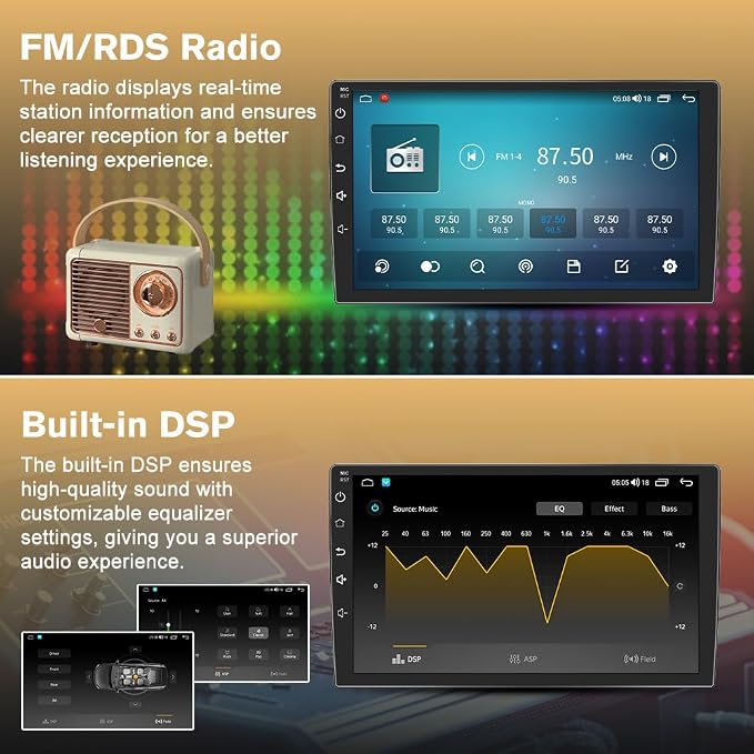 8 Core Car Radio Stereo for Chevy Chevrolet Silverado 2007-2013 with Wireless CarPlay Android Auto Bluetooth FM 4GB RAM 64GB ROM